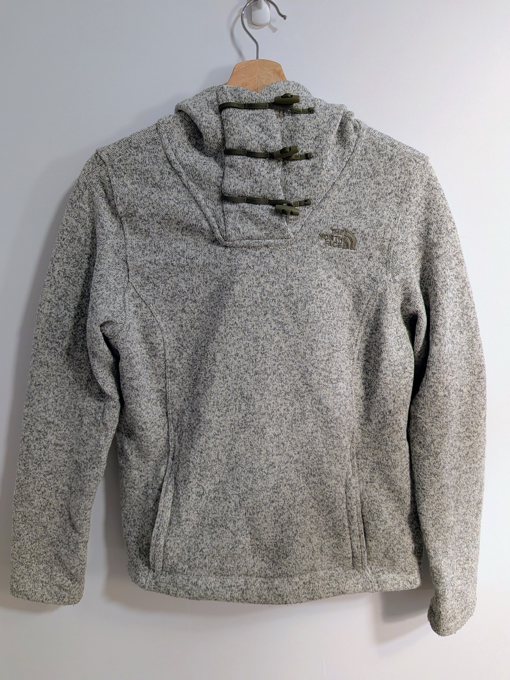 North Face Crescent Hooded Pullover Fleece — Oatmeal/Wild Oat Heather